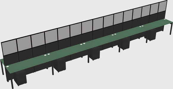 Shared rectangular cubicle
