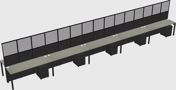 Shared rectangular cubicle