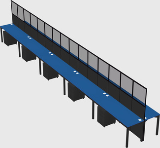 Shared rectangular cubicle