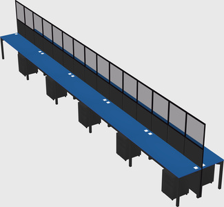 Shared rectangular cubicle