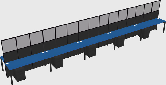 Shared rectangular cubicle