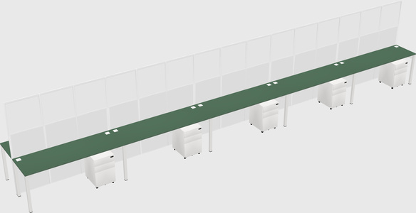 Shared rectangular cubicle