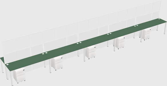 Shared rectangular cubicle