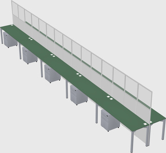 Shared rectangular cubicle