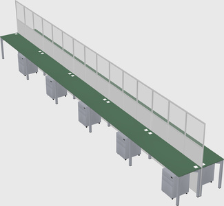 Shared rectangular cubicle