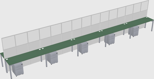 Shared rectangular cubicle
