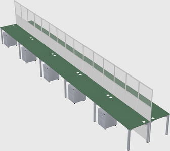 Shared rectangular cubicle