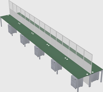Shared rectangular cubicle