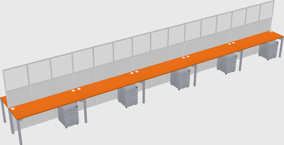 Shared rectangular cubicle
