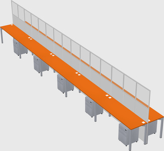 Shared rectangular cubicle