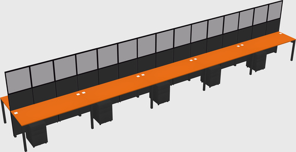 Shared rectangular cubicle