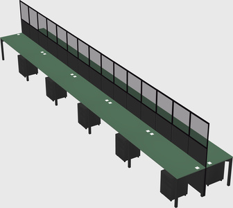 Shared rectangular cubicle