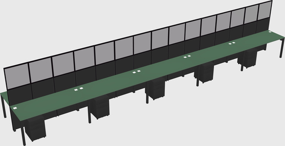 Shared rectangular cubicle