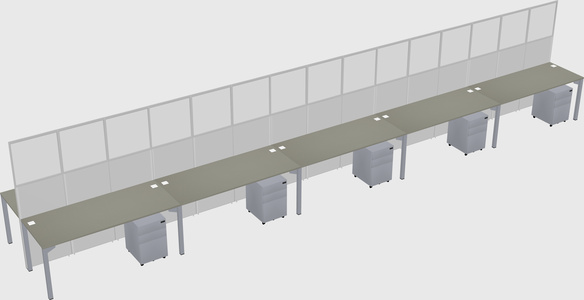 Shared rectangular cubicle