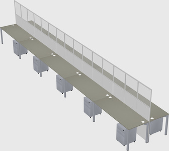 Shared rectangular cubicle