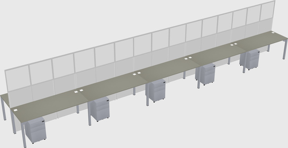 Shared rectangular cubicle