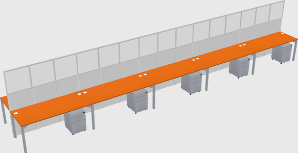 Shared rectangular cubicle