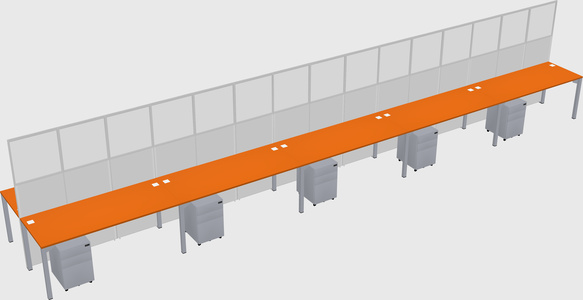 Shared rectangular cubicle