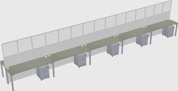 Shared rectangular cubicle