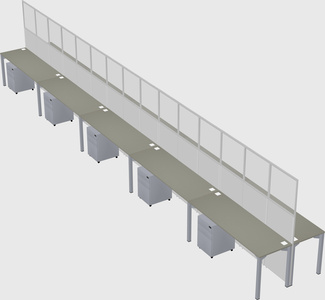 Shared rectangular cubicle
