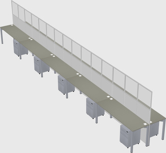 Shared rectangular cubicle