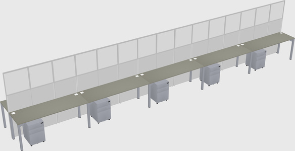 Shared rectangular cubicle