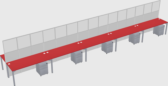 Shared rectangular cubicle