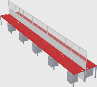 Shared rectangular cubicle