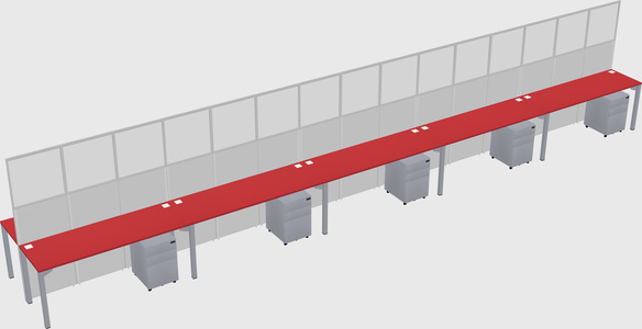 Shared rectangular cubicle