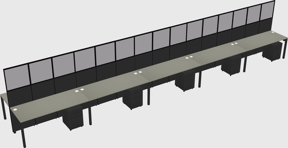 Shared rectangular cubicle