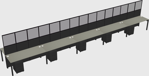 Shared rectangular cubicle