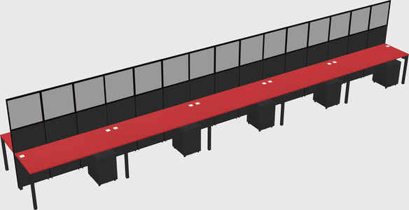 Shared rectangular cubicle