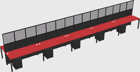 Shared rectangular cubicle