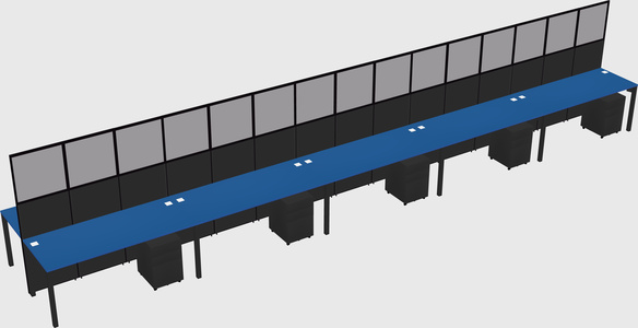 Shared rectangular cubicle