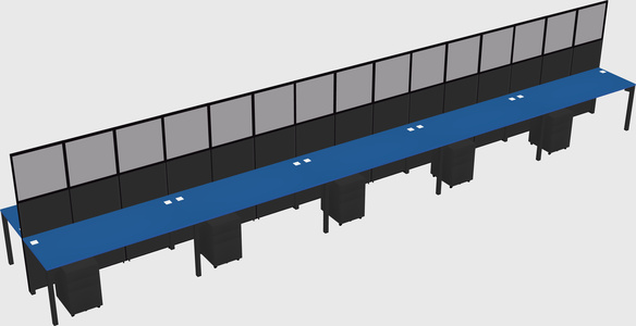 Shared rectangular cubicle