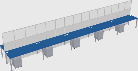 Shared rectangular cubicle