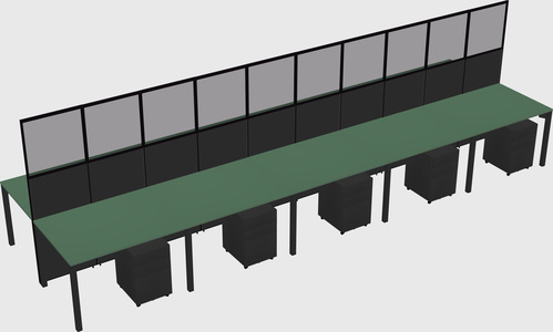 Shared rectangular cubicle