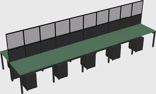 Shared rectangular cubicle