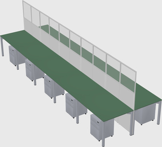 Shared rectangular cubicle
