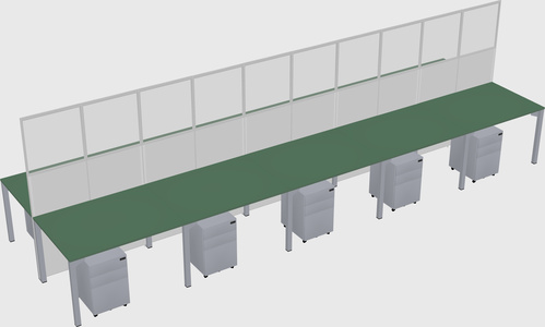 Shared rectangular cubicle