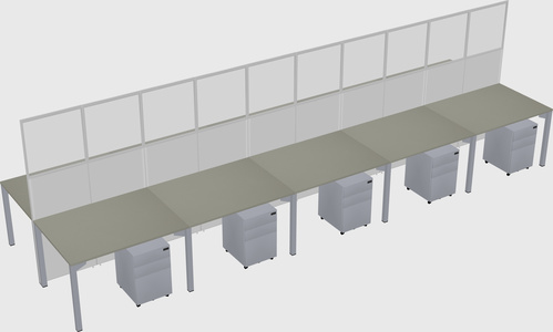 Shared rectangular cubicle