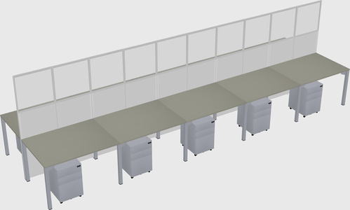 Shared rectangular cubicle