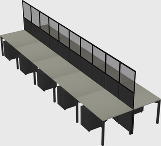 Shared rectangular cubicle
