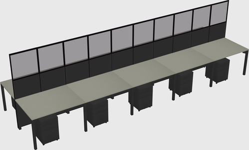 Shared rectangular cubicle