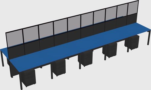 Shared rectangular cubicle