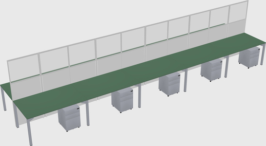 Shared rectangular cubicle