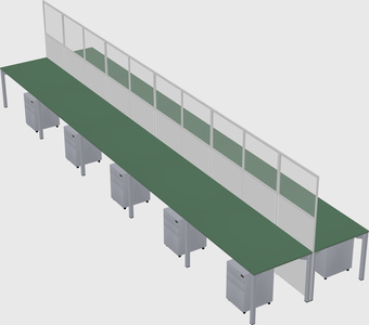 Shared rectangular cubicle