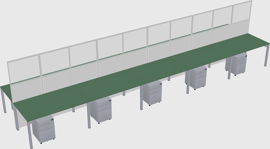 Shared rectangular cubicle