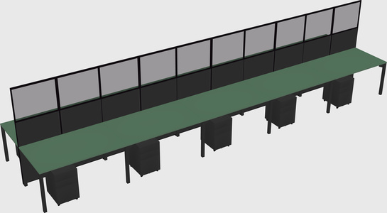 Shared rectangular cubicle