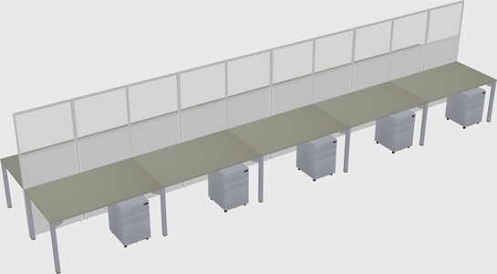 Shared rectangular cubicle